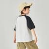 Boy's Color Block Raglan Sleeve Letter Print Ice Cotton T-shirt