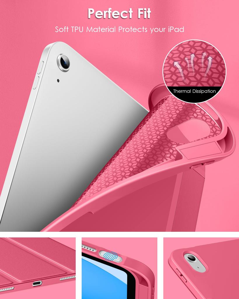 For iPad 11th Generation 11-inch (A16) / 10th Gen 10.9'' | Trifold Magnetic Flip Cover, Auto Wake/ Sleep Tablet Case