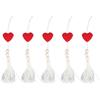 5Pcs Tassel Pendant Heart Design Light Weight Bohemian Tassel Cute Keychains for Home Car Wall Decoration Gifts