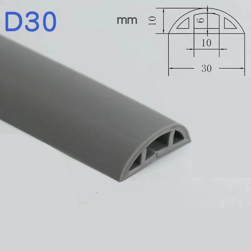 PVC Flexible Rubber Cable Protection Trough, Pressure-resistant Cable Tray, Rubber Strip Trunking for Electrical Wire Storage