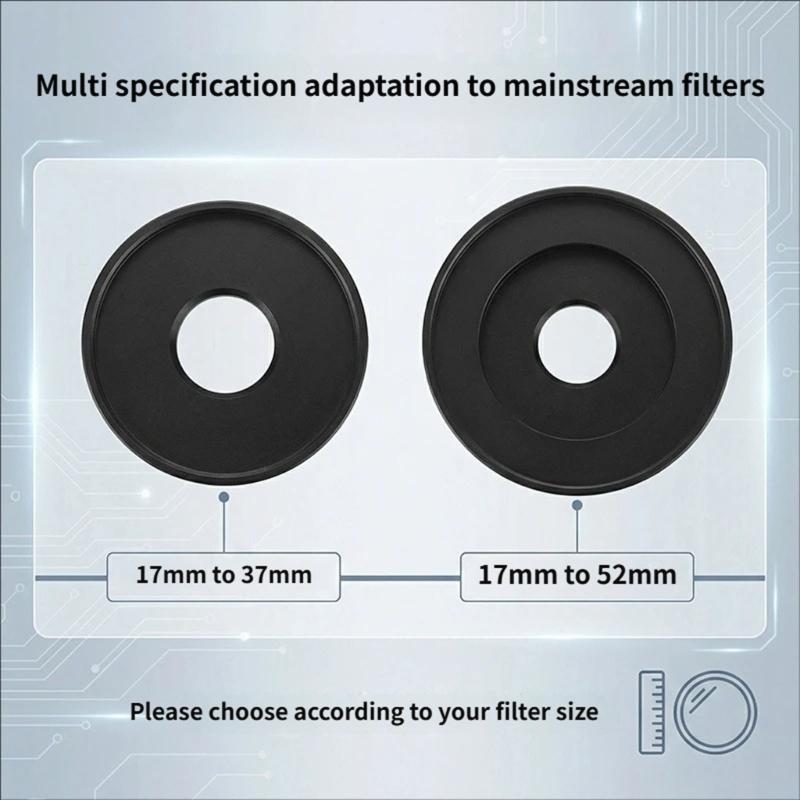 Professional 17mm Metal Lens Adapter With Scratch proof Coating Compatibles ND CPL Filters 17-39mm 17-52mm