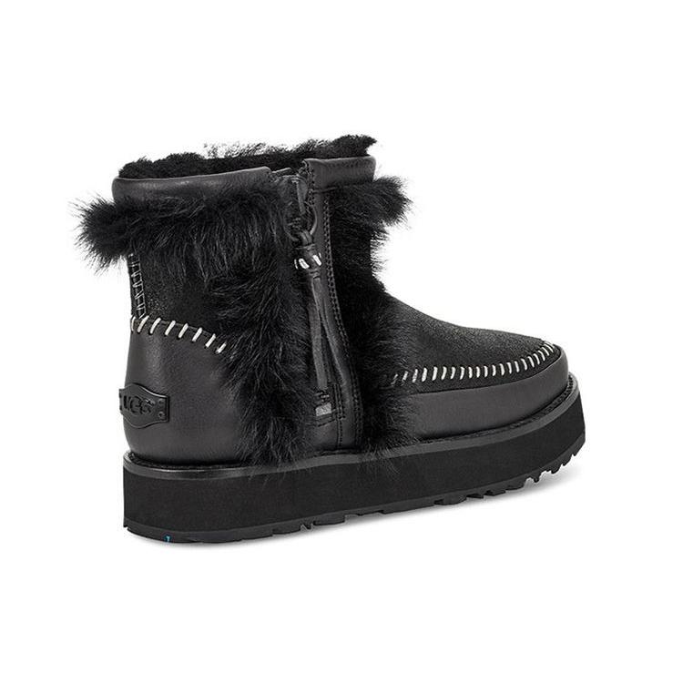 UGG Fluff Punk Boot Fleece Lined Black Women's 1102950-BLK