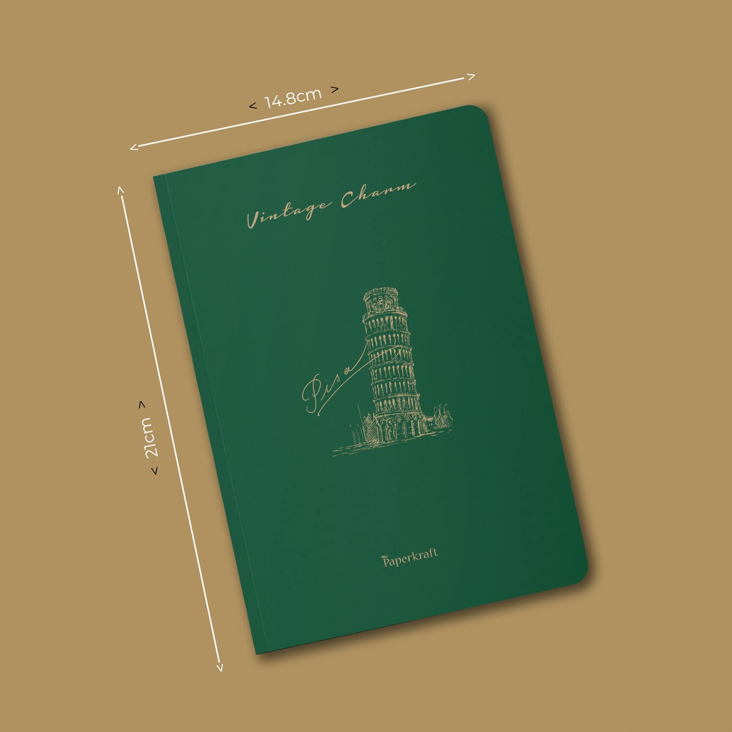 Paperkraft Vintage Series - Color Kraft With City Theme : 210 Mm X 148 Mm,176 Pages, Unruled, Sewn & Perfect Bound, Pack 21 x 14.8 x 1 Centimeters