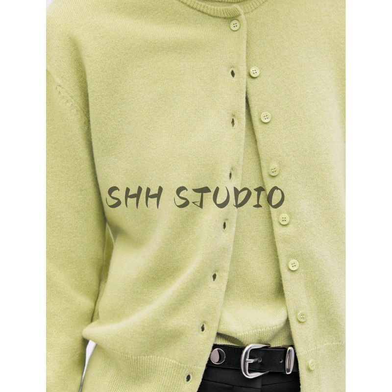 MD Autumn New Women Clothes French Style Idle Style Single-Breasted Stacked Fleece Blended Knitting Cardigan 5770593