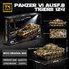 2143PCS Tiger Heavy Tank Panzer VI Ausf.B Military Building Blocks Model Armored Vehicle Toy for Military Enthusiast