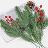 Artificial Needle Branch Greening Plant Tree Christmas Floral Arrangement Fake Christmas Greening Christmas Winter Wreath Garland Home Wedding Indoor