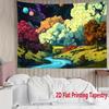 Galaxy Fantasy Landscapes Digital Printing Polyester Wall Tapestry Suitable for Use In Living Rooms Bedrooms Offices Bars Party
