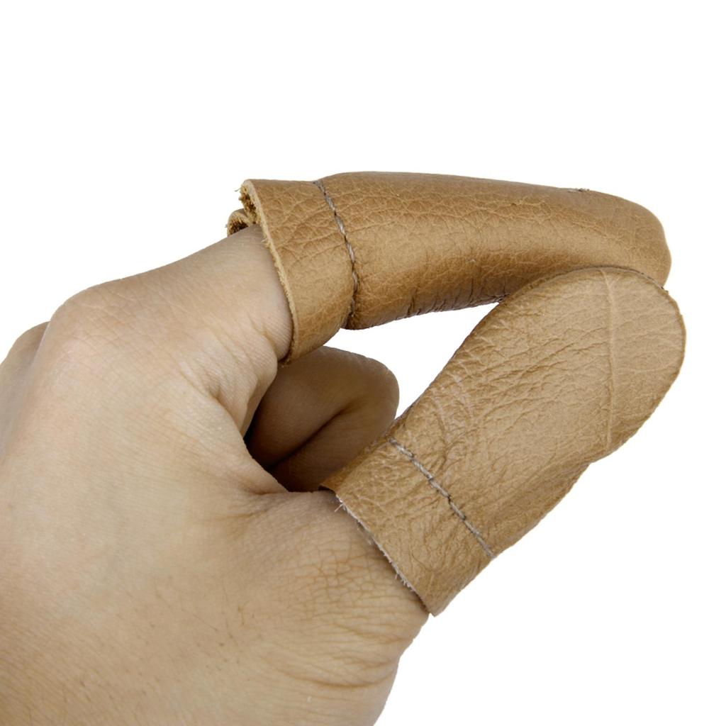Protective Leather Finger Cots Cowhide Thimble Sleeves Classic Fingertip Guards for Hand Made Accessories
