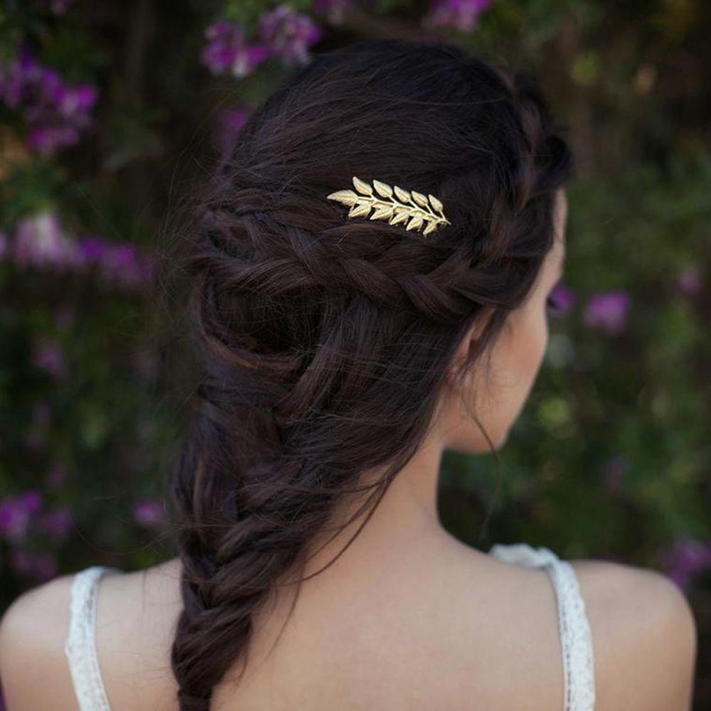 Tiara Kopfschmuck Brautjungfer Metall Goldblatt Braut Stirnbänder Blätter Haarbänder Hochzeit Haar Krone