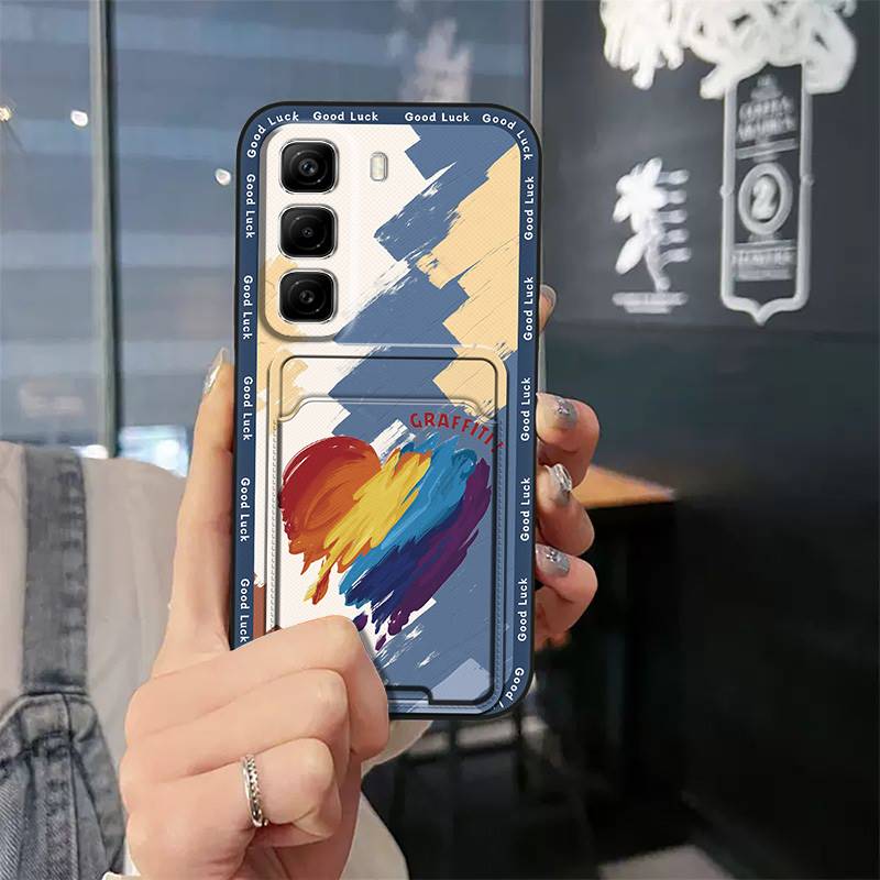 Graffiti Silikon Handyhülle Für infinix Hot50 5G/X6720 Cartoon Stoßfest Wasserdicht Kartenfach Schmutzabweisend Niedlich
