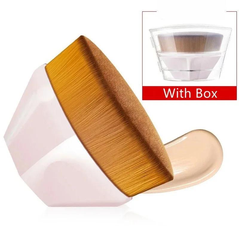 1/6pcs Hexagonal Makeup Brush, Flawless Foundation Make-Up Brush, Suitable For Liquid Makeup Brush Set, Women'S Soft Cosmetics