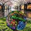 Custom Name Personalized Teenage Mutant Ninja Turtles Print Umbrella, Auto Open Close, 8‑Rib Sturdy Frame, Commute Camping Hiking Use, Birthday Gift