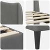 Bed Frame with Headboard Dark Grey 120 x 190 cm Velvet