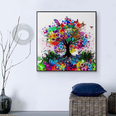 5D Fai da Te Diamante Pittura Albero Colorato Diamante Ricamo Full Lay Anime Punto Croce Kit Decorazione Casa Regalo Fatto a Mano