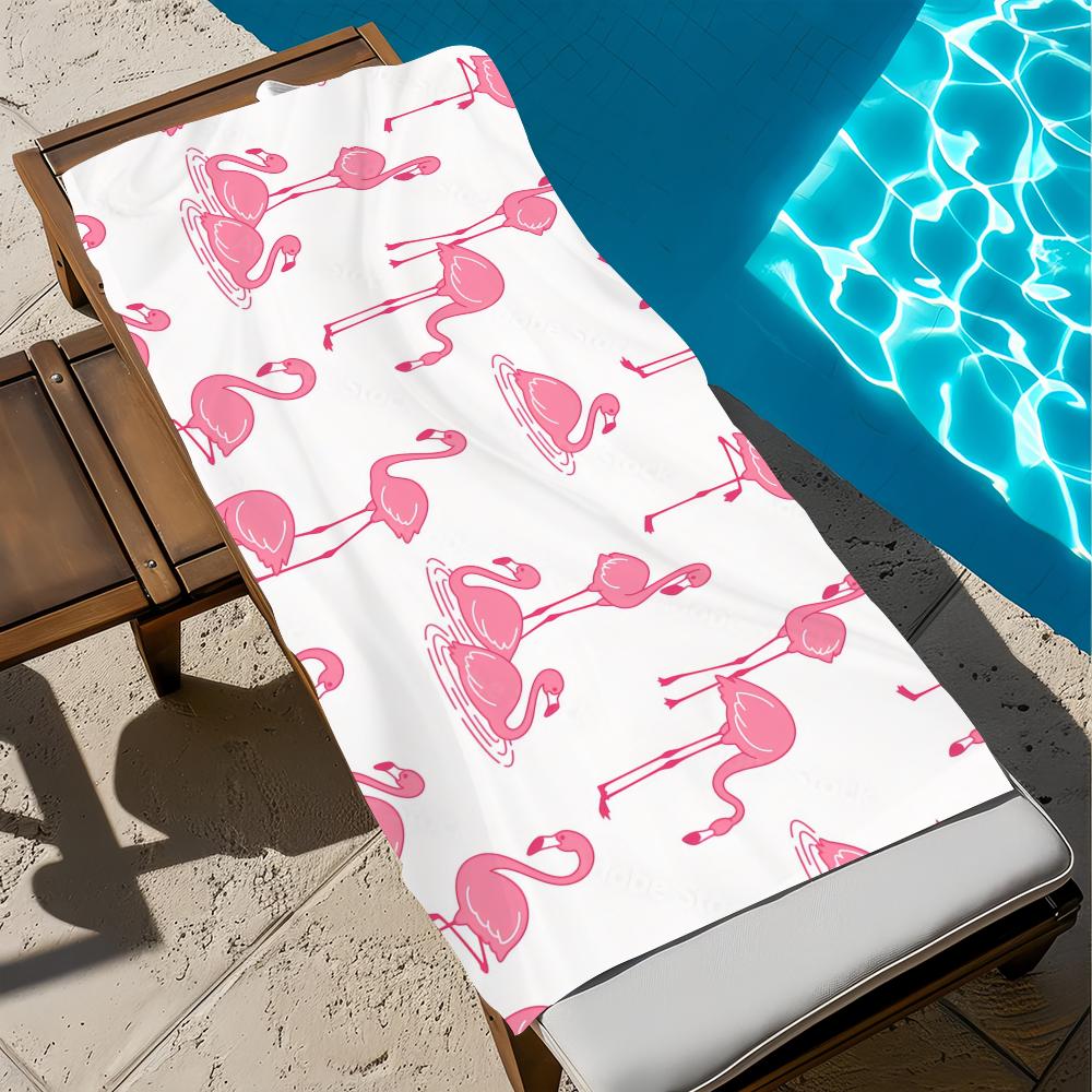 Flamingo süß Handtuch Strand Schnelltrocknend Weich Poolhandtücher Geschenk für Reise Fitnessstudio Dusche Camping Sport