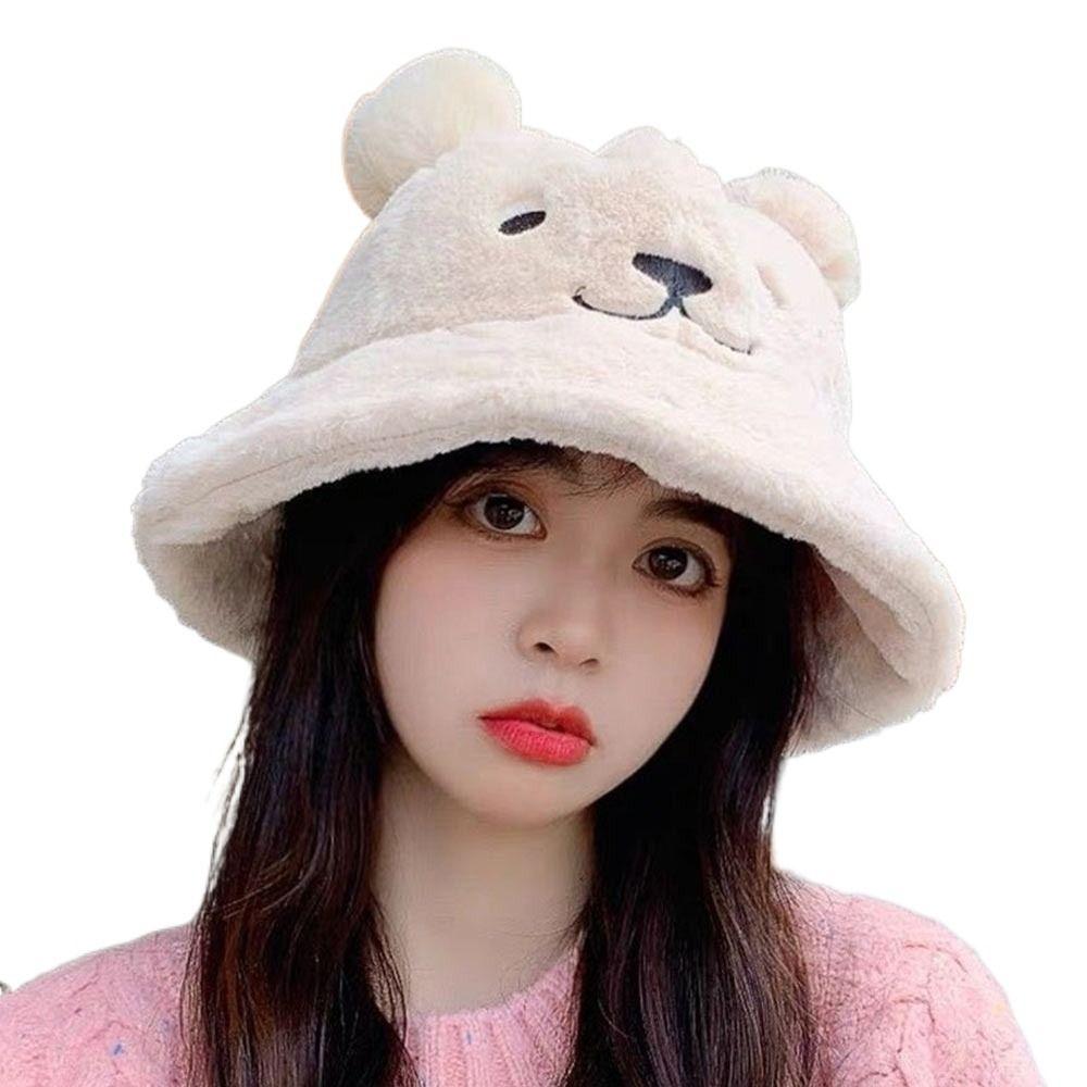 Thick Women's Fisherman Hat Warm Basin Hat Fashion Fur Bucket Hat Clothing Accessories