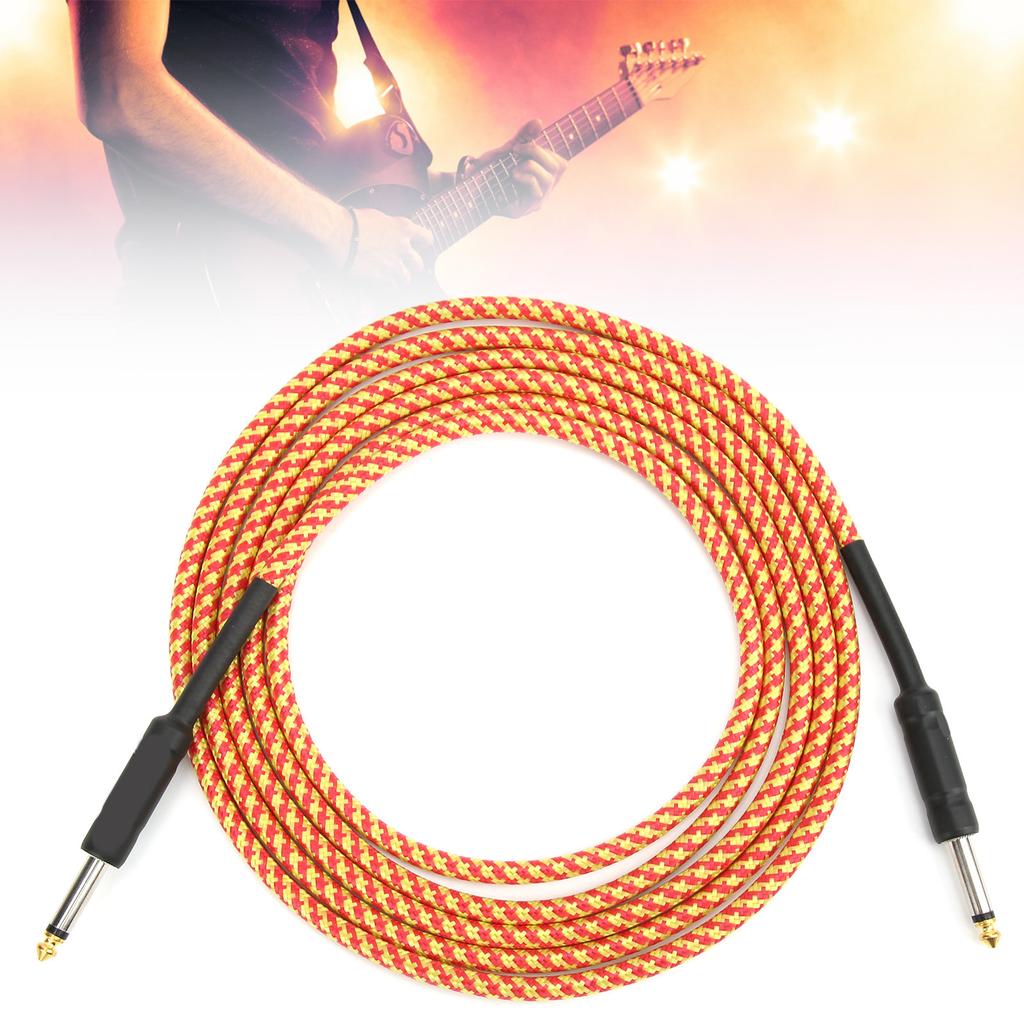 Guitar Cable     NickelPlated Plug   Cord Electronic Musical Instrument Wire(Yellow )