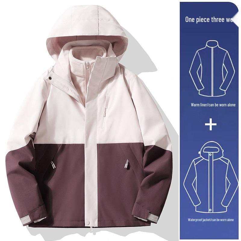 2024 Autumn Mountain System Outdoor Windbreaker: Couple's 3-in-1 Waterproof Jacket for Travel & Hiking