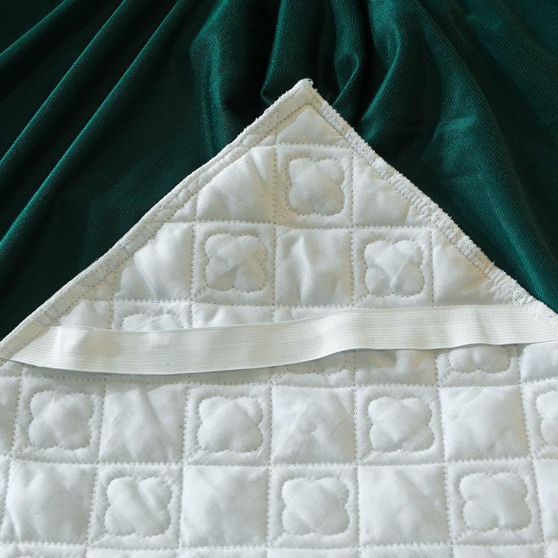 3pcs Luxury High-end Lace Fitted Sheet Set, Soft Comfortable Breathable Solid Color Clip Cotton Bedding Bed Skirt Style Mattress Protector Set