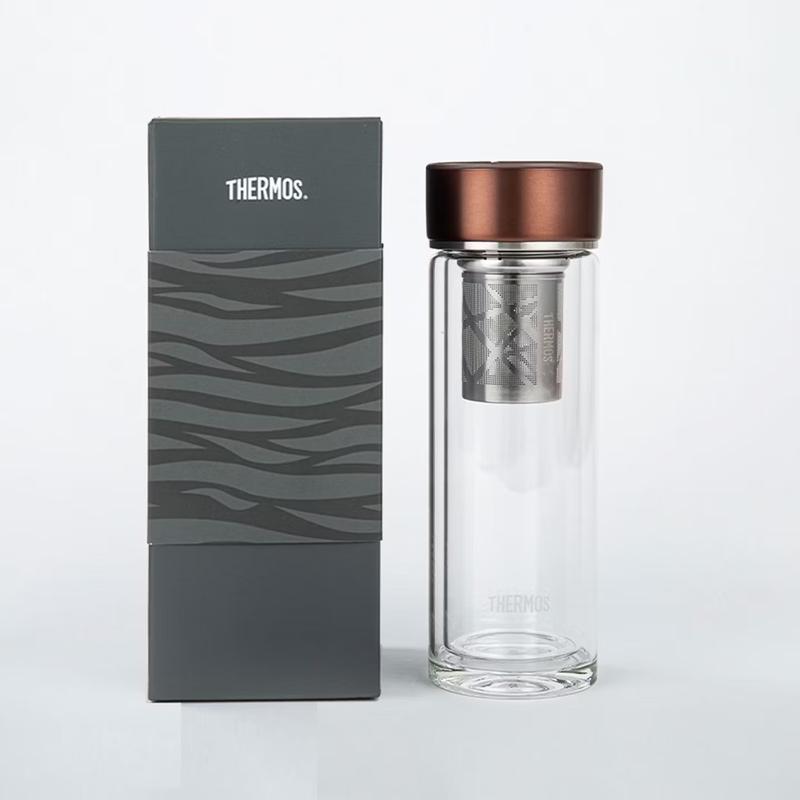 THERMOS Double Wall Glass Tea Infuser Bottle