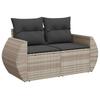 7 Piece Garden Sofa Set with Cushions Light Gray Poly Rattan