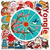 50Pcs/Set Japanese Style Traditional Culture Stickers Aesthetic For Kids Toy Laptop Water Bottle Luggage Waterproof Vinyl Decal