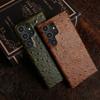 Echtes Straußenleder Case für Samsung Galaxy S23 FE S24 Ultra S22Plus S21FE S20 S23 Rindsleder Rückabdeckung Hülle Schale