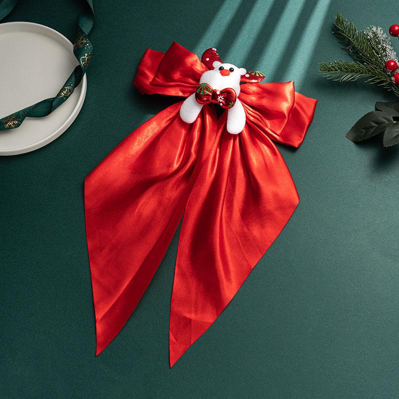 Christmas Big Bow Hair Clip Red Clip Headband Hair Rope Women's Hair Clip Back of Head Black Hair Accessory