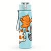 1PC Two Orange Tabby Cat Play Graphic,750ml Color Plastic Sports Water Bottle,Leakproof Flip Straw Lid,Suitable for Sports Office Home Use