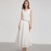 ELLE Elegant French White A-Line Dress With Sleeveless Tank Top Women Dresses L8SLM017