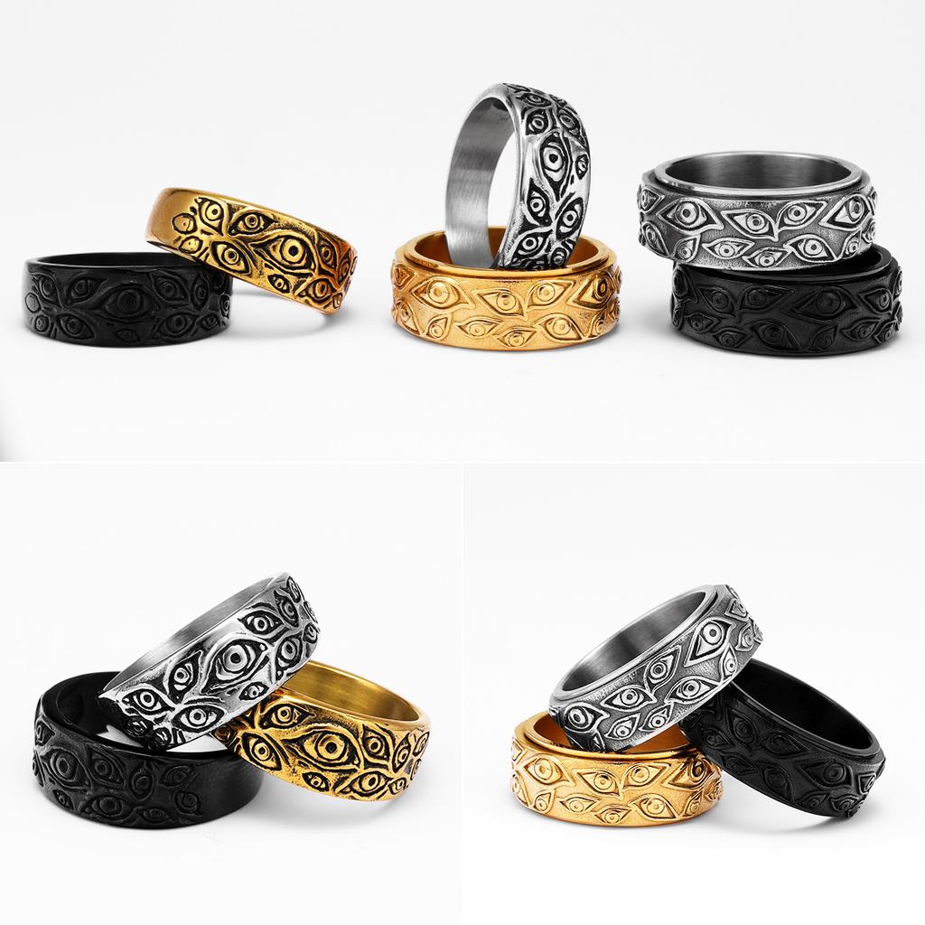 Inel pentru bărbați Ochi Multi Diavol Oțel Inoxidabil Punk Vintage Designer Lucruri Cool Accesorii Bijuterii de Modă Pentru Femei Cadou