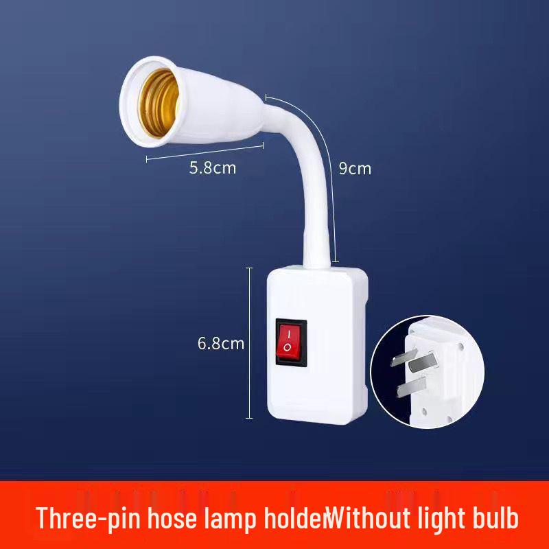 Universelle Schwanenhals-Tischleuchte mit E27 LED-Glühbirnenfassung und Stecker-Schalter