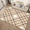 Plaid Pattern Carpet Modern Beige and Brown Geometric Floor Decoration Suitable for use as an anti-slip for living room bedroom sofas