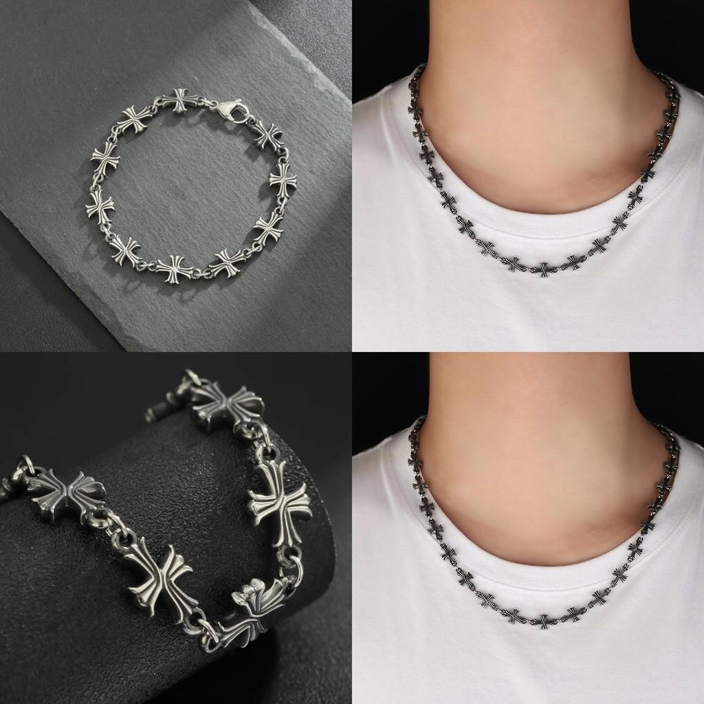 Fashionable Punk Style Cross Necklace Stunning Alloy Pendant Accessory For All