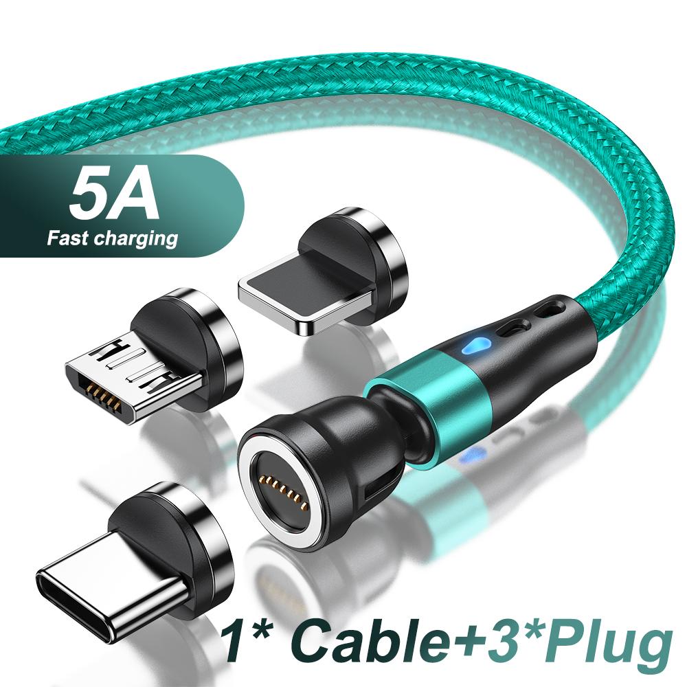 Câble USB Type C Magnétique 5A Pour Samsung S21 P30 Câble de Chargeur à Charge Rapide Magnétique pour iPhone Xiaomi Micro USB Cordon de Données