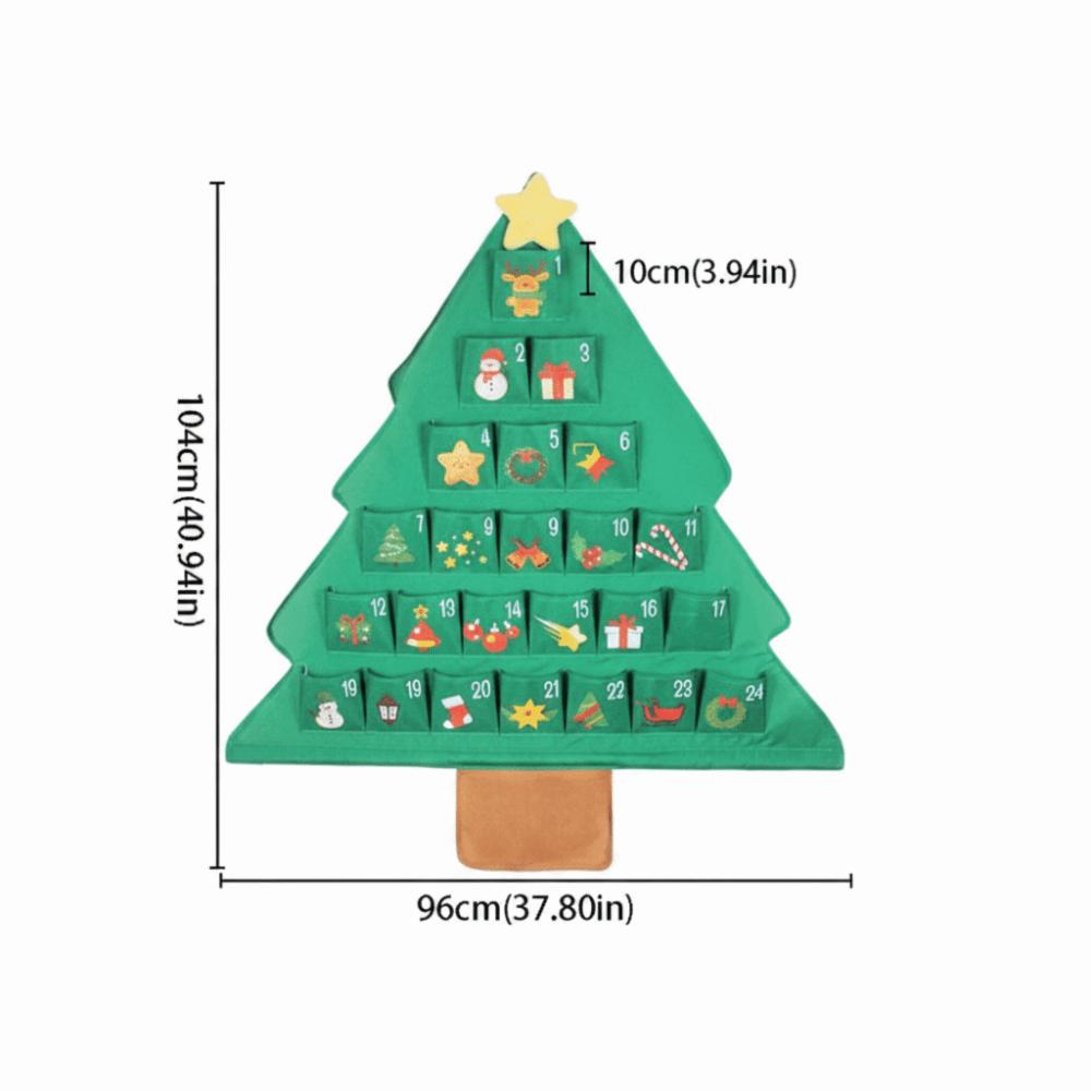Cloth Ornaments Christmas Tree Shape Storage Bag Countdown Calendar Storage Bags Christmas Decor