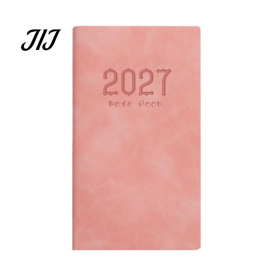 2027 Pocket Planner A6 Weekly Planner, 365 Day English Schedule Notebook Gift for Students Professionals with Ribbon Bookmark, Portable Efficiency
