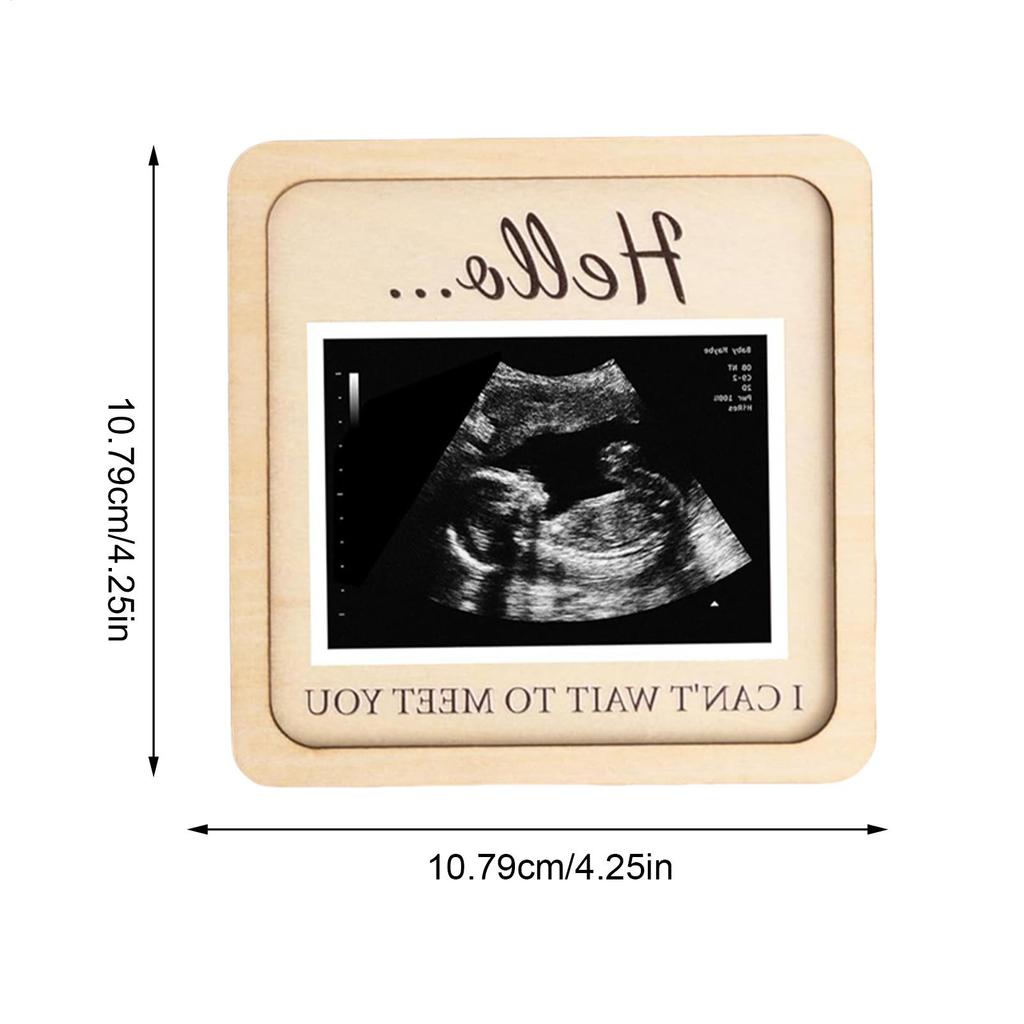 7x5cm DIY Wooden Memory Keepsake Picture Frame Pregnancy Announcement Home Decor for Ultrasound Photo for Kids Grandparents