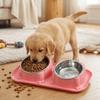 Anti-Overturning Separable Feeding Basin Oblique Mouth Double Pet Bowl  Puppy Feeding