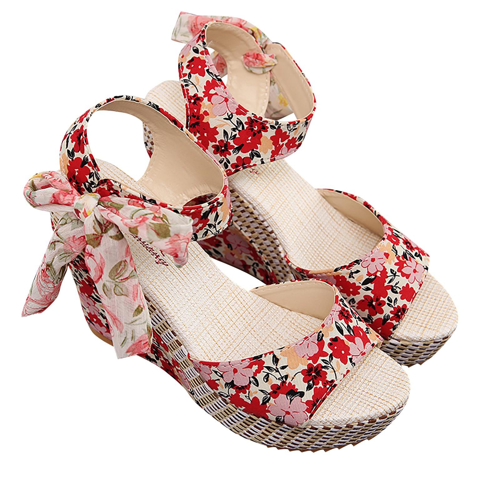 

Женские сандалии на шнуровке с закрытым носком, удобные слипоны с цветочным узором розовый