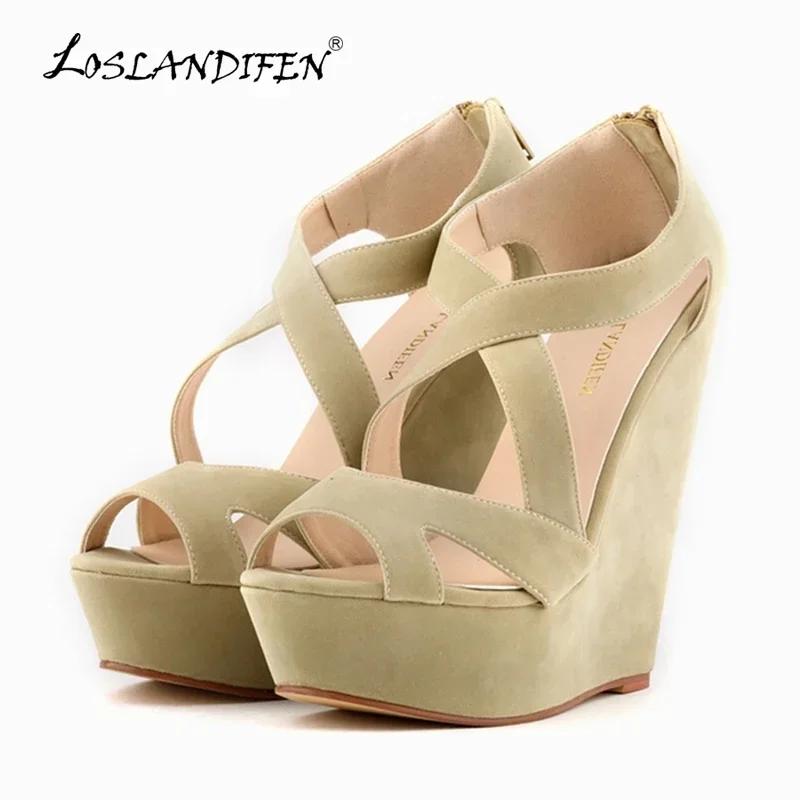 Women Sandals Summer Fashion Sexy Pumps High Heels Trend Comfort Peep Toe Wedge Platform Heel Jazz Dance Female Shoes Plus Size