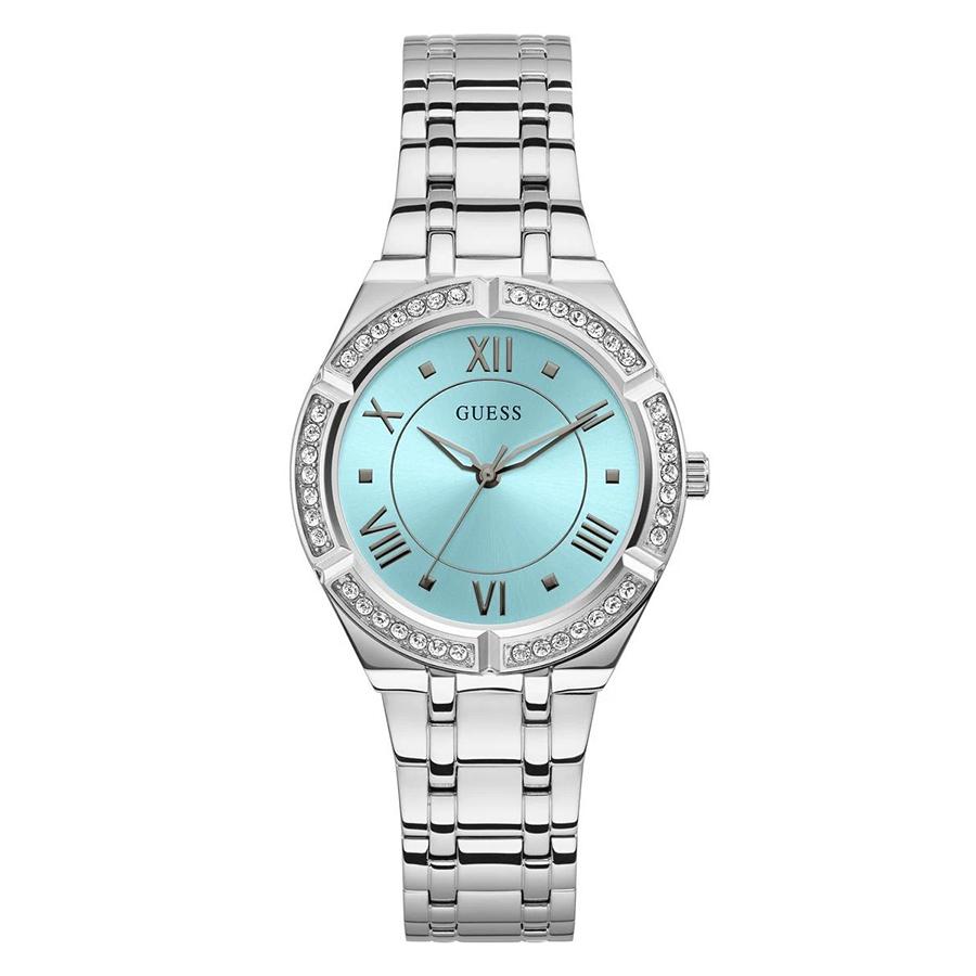 

Guess Cosmo Diamonds Silver Dial Series Steel Strap Watch For Women - GW0033L7 синій