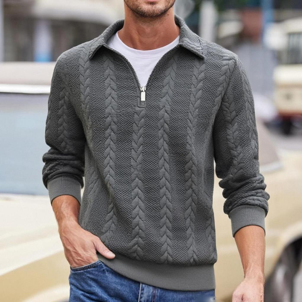 Spring and Autumn Half Open Zipper Collar Hoodie for Casual Men's Men's Wear