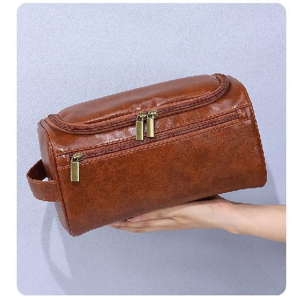 Menn Vintage Luksus Toalettveske Reise Nødvendig Business Kosmetisk Makeup Cases Mann Hengende Oppbevaring Organizer Vaskeposer