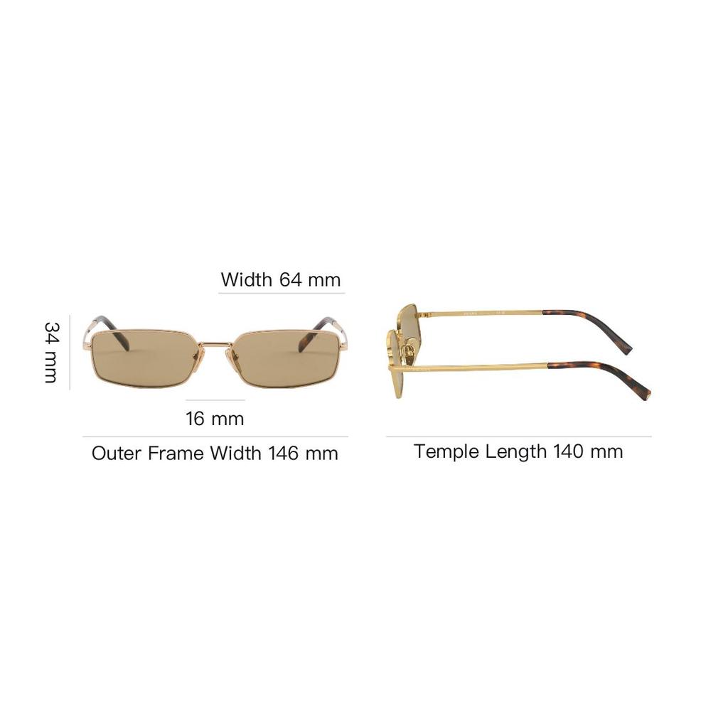 Prada Rectangular Sunglasses Women sunglasses Gold SPRA60E5AKC059FE70G