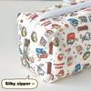Cute Burger Dog Printed Pencil Case Large Capacity Portable Storage Bag Stationery Makeup Bag Gifts