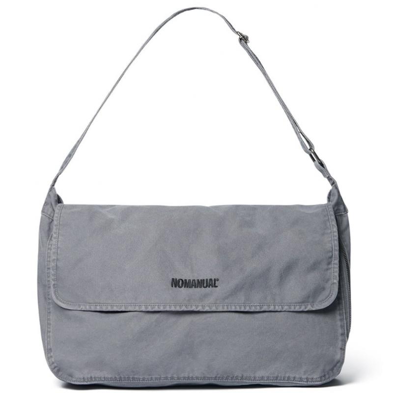 Nomanual Washed Canvas Cross Bag   Washed Gray