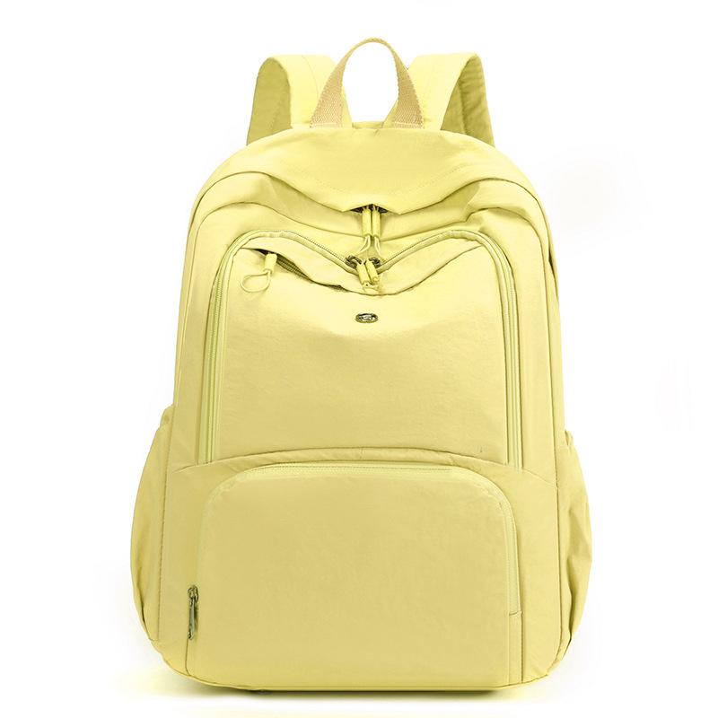Schoolbag Casual Backpack Women's Large Capacity Outdoor Commuter Backpack Fashion Lightweight Versatile Solid Color Storage Computer Bag