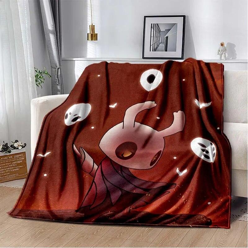 Spill Hollow Knight 3D-trykket Kunst Fleecepledd for Senger Fottur Piknik Tykk Dyne Sengeteppe Fleece Kastepledd