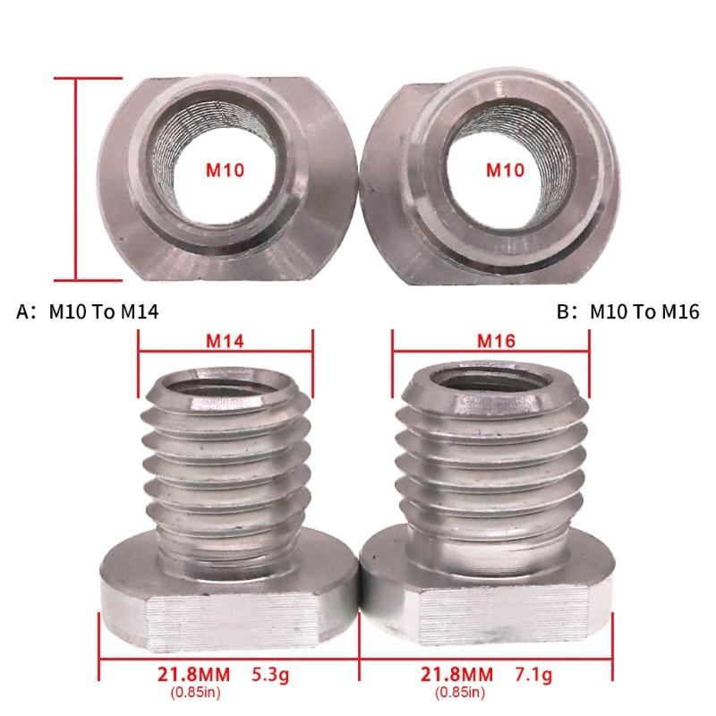 Aluminum Angles Grinder Thread Adapter M10 To M14 / M16 Conversion Screw For Power Tool Accessories